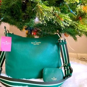 Kate Spade New Rosie Pebbles Leather Crossbody in Deep Jade NWT